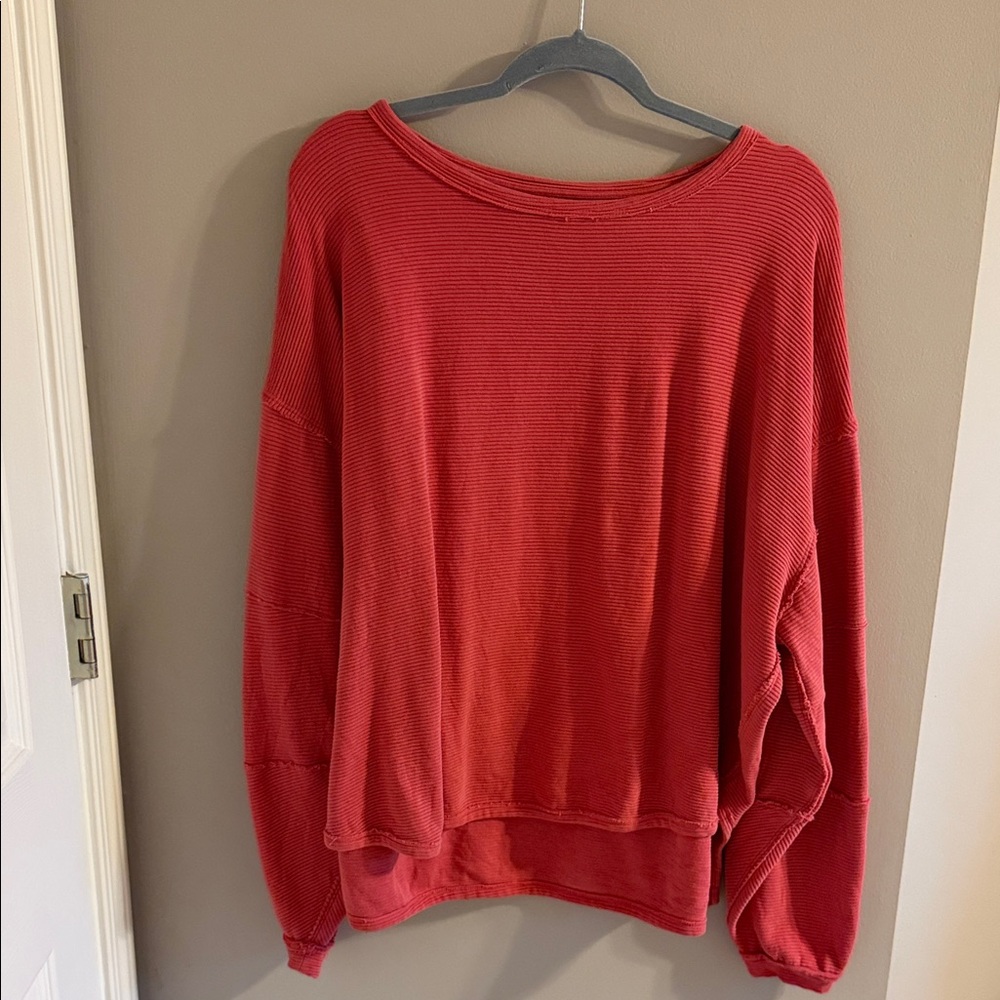 We The Free Vibrant Red Eclipse Crew Neck Sweater
